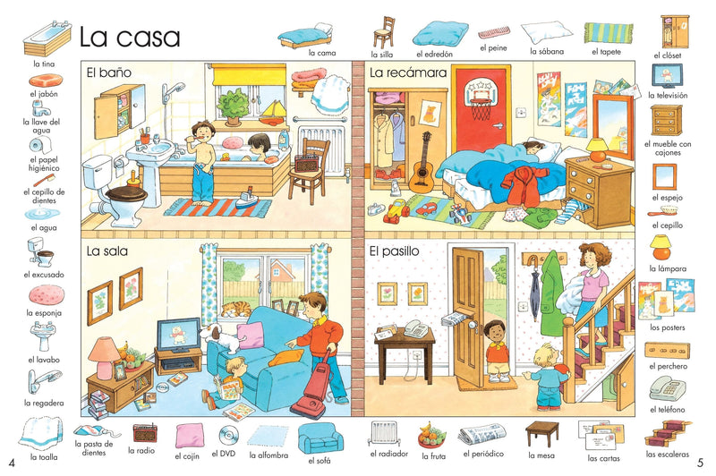 Usborne First Thousand Words In Spanish illustrated Children Book By Heather Amery - Paperback - Age 5+ Usborne Publishing Ltd