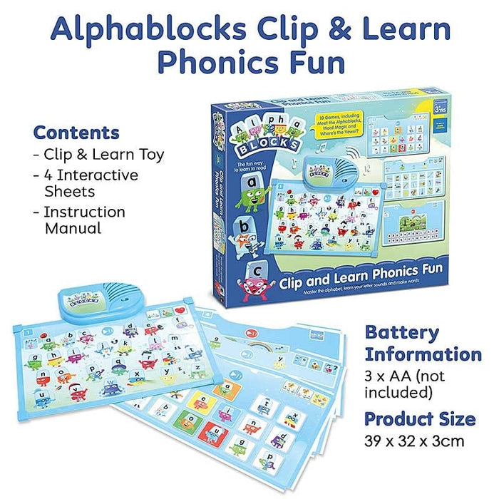 Alphablocks Clip & Learn Phonics Fun (10 Phonics Games) By Trends UK - Ages 3+ - Education Toys 0-5 TRENDS UK LTD