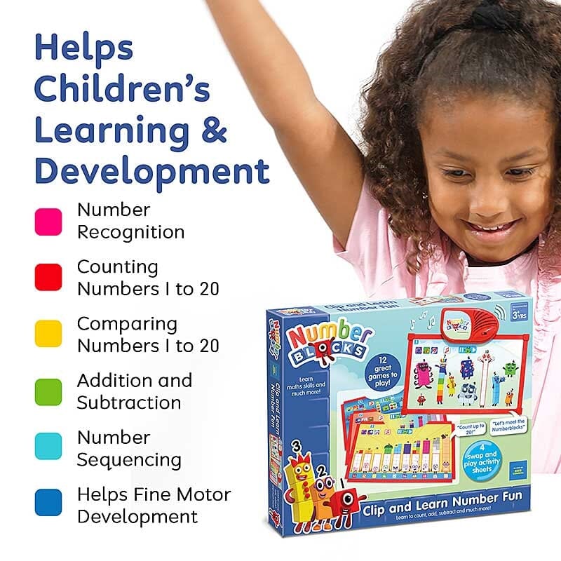 Numberblocks Clip & Learn Number Fun (12 Games) By Trends UK - Ages 3+ - Educational Toys 0-5 TRENDS UK LTD