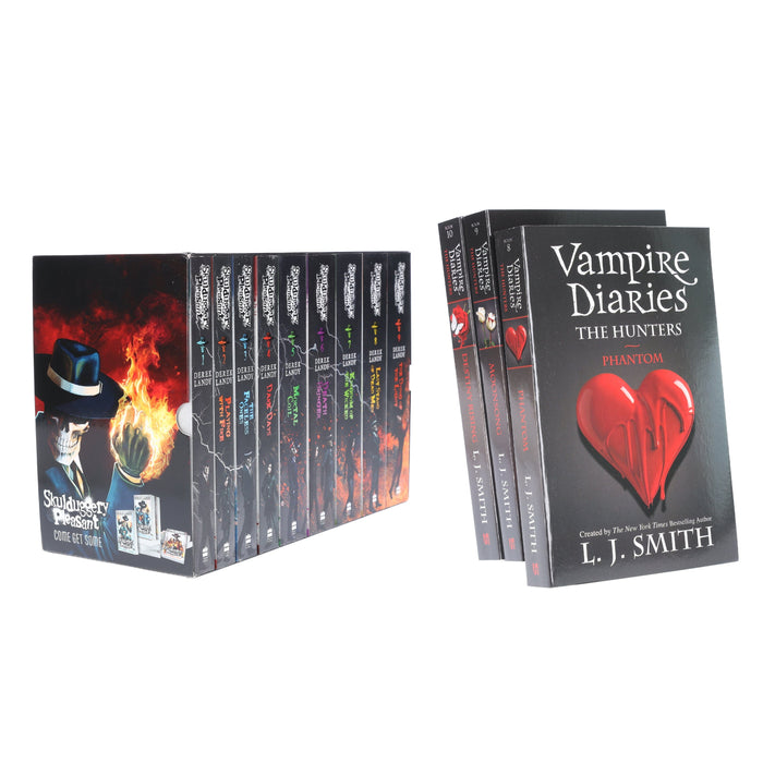 Skulduggery Pleasant & Vampire Diaries The Hunters Bundle by Derek Landy & L. J. Smith 12 Books Collection Set - Ages 11+ - Paperback Young Adult Various