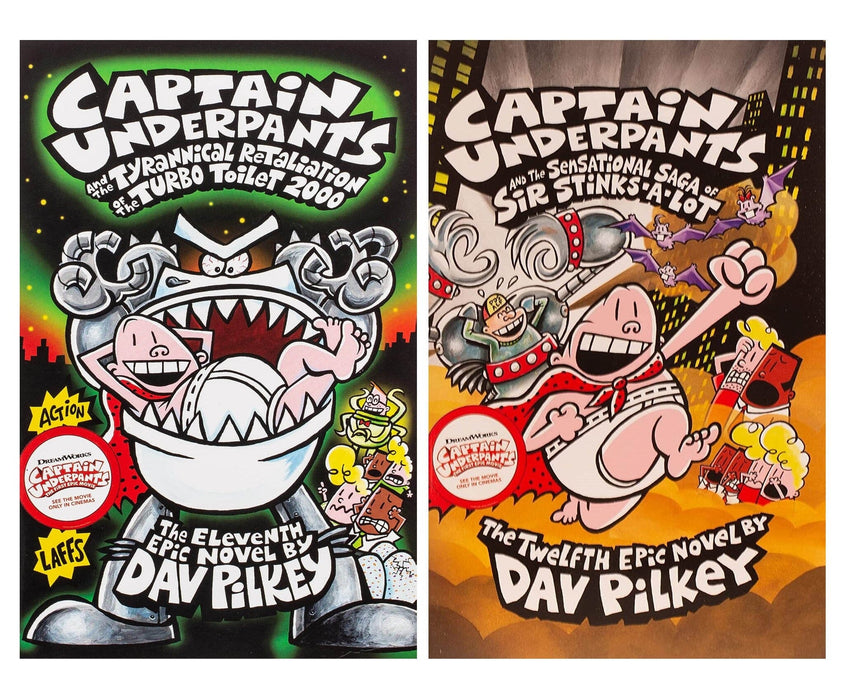 Captain Underpants Book 11 & 12 By Dav Pilkey 2 Books Collection Set - Ages 7-9 - Paperback 7-9 Scholastic