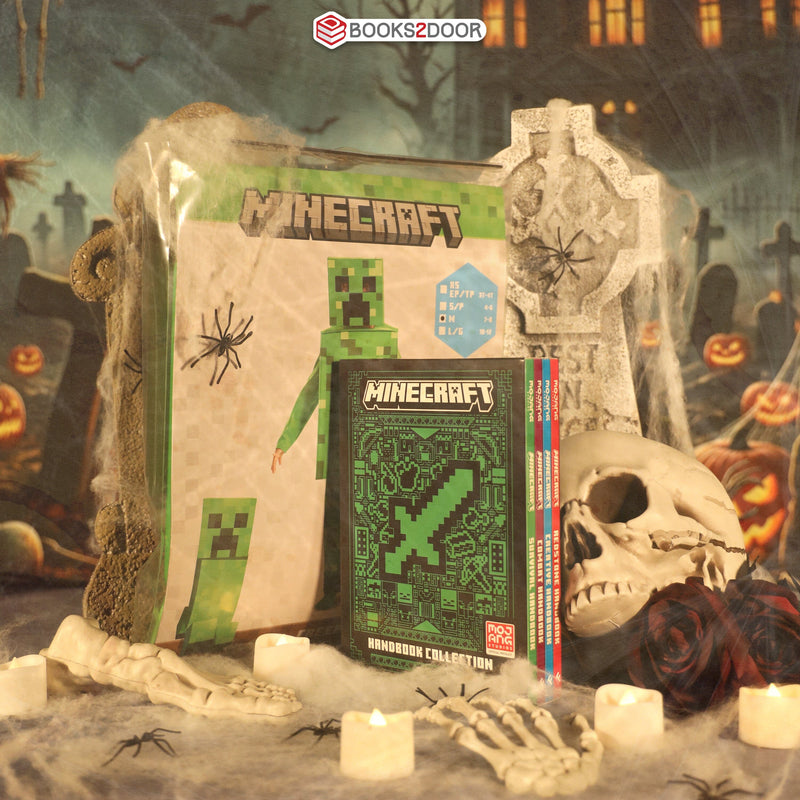 Minecraft Handbook Collection by Mojang AB 4 Books Set With Minecraft Creeper Costume for Kids 9-14 HarperCollins Publishers