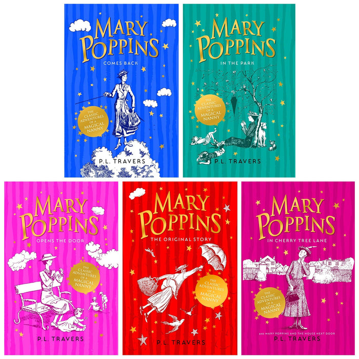 Mary Poppins By P. L. Travers 5 Books Collection Set - Ages 9-14 - Paperback 9-14 HarperCollins Publishers