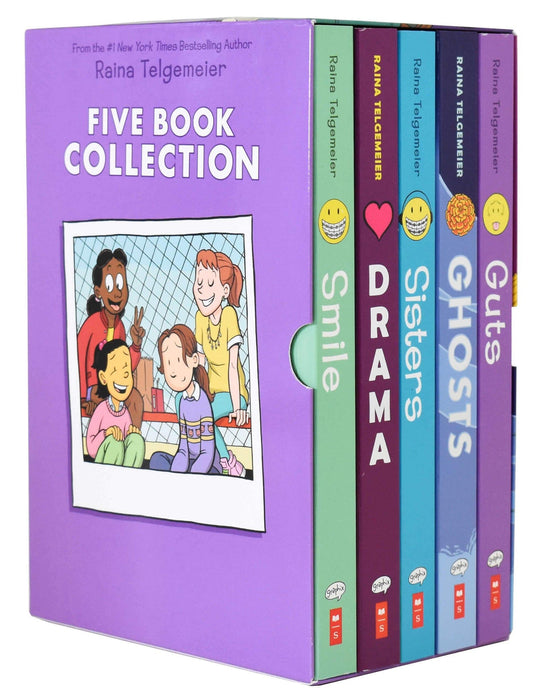 Raina Telgemeier 5 Books Collection Graphic Novels Box Set - Ages 9+ - Paperback 9-14 Scholastic