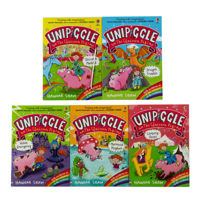 Unipiggle the Unicorn Pig Series by Hannah Shaw 5 Books Collection Set - Ages 6-9 - Paperback 7-9 Usborne Publishing Ltd