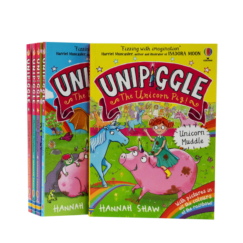 Unipiggle the Unicorn Pig Series by Hannah Shaw 5 Books Collection Set - Ages 6-9 - Paperback 7-9 Usborne Publishing Ltd