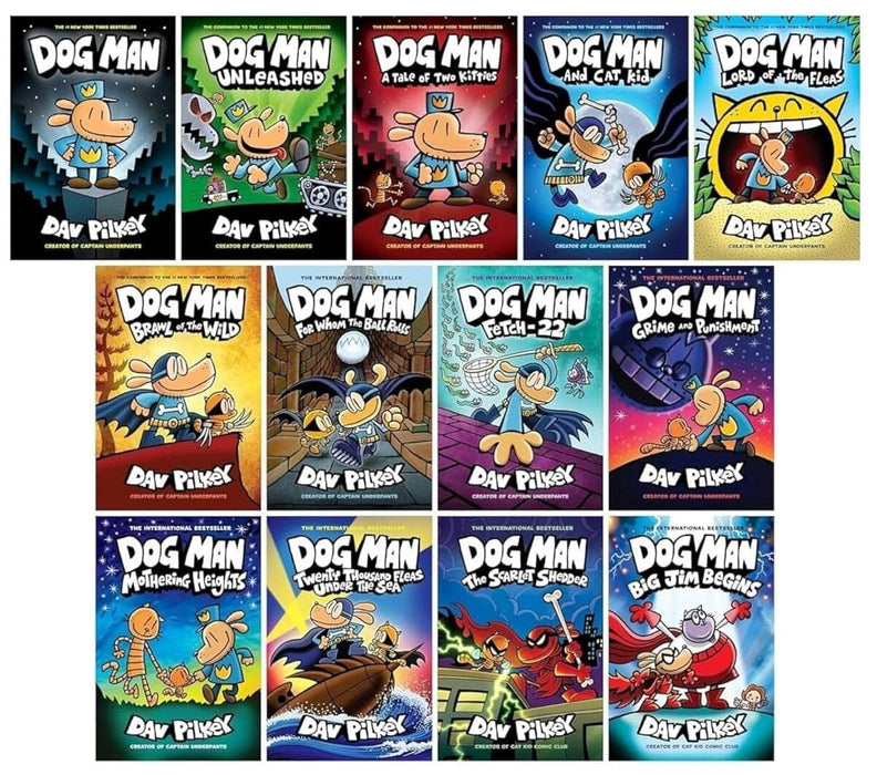 Dog Man 1-13: The Supa Buddies Mega Collection by Dav Pilkey 13 Books Set - Ages 6-12 - Hardback Graphic Novels Scholastic
