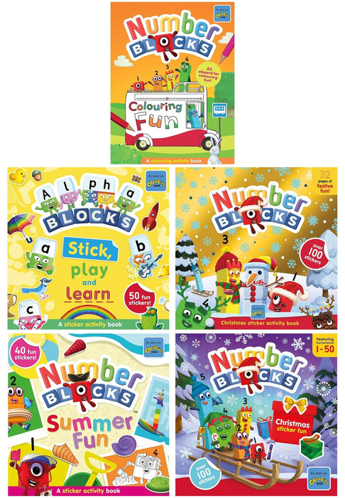 Numberblocks Christmas Colouring Fun & Sticker Activity Book Collection 5 Books Set - Ages 3+ - Paperback 0-5 Sweet Cherry Publishing