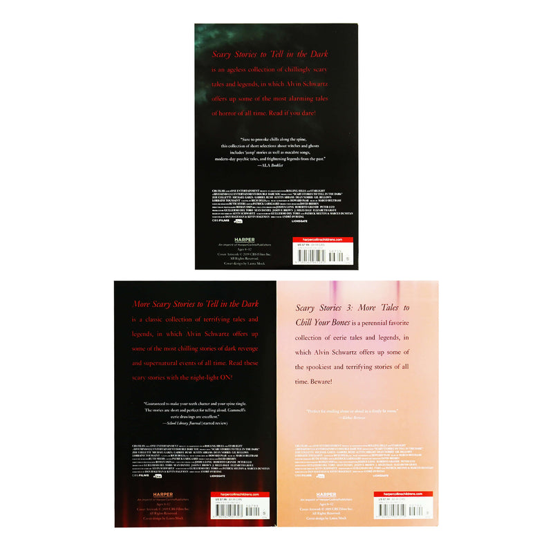 Scary Stories to Tell in the Dark by Alvin Schwartz 3 Books Collection Box Set - Ages 8-12 - Paperback 9-14 HarperCollins Publishers