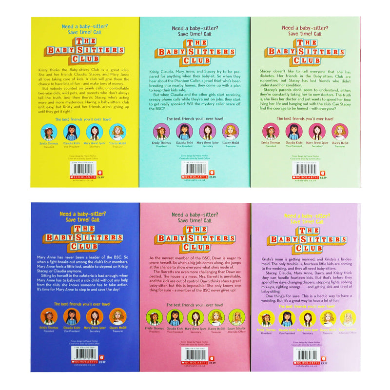 The Babysitters Club Series by Ann M. Martin 1-6 Books Collection Set - Ages 8-12 - Paperback 9-14 Scholastic