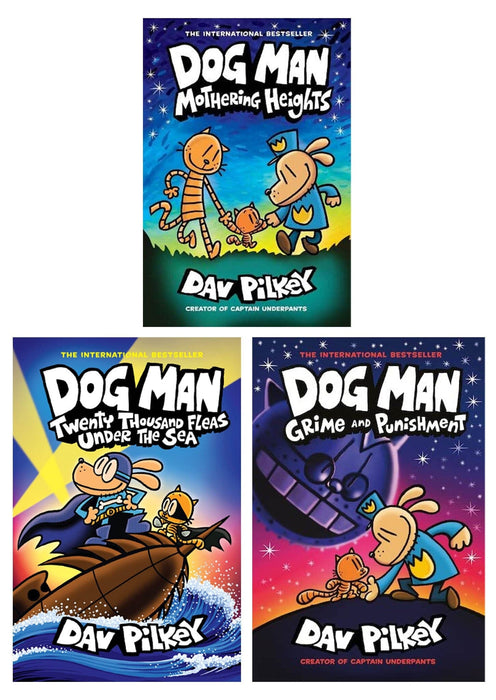 Dog Man Series By Dav Pilkey 3 Books Collection Set - Ages 6-12 - Hardback/Paperback 7-9 Scholastic