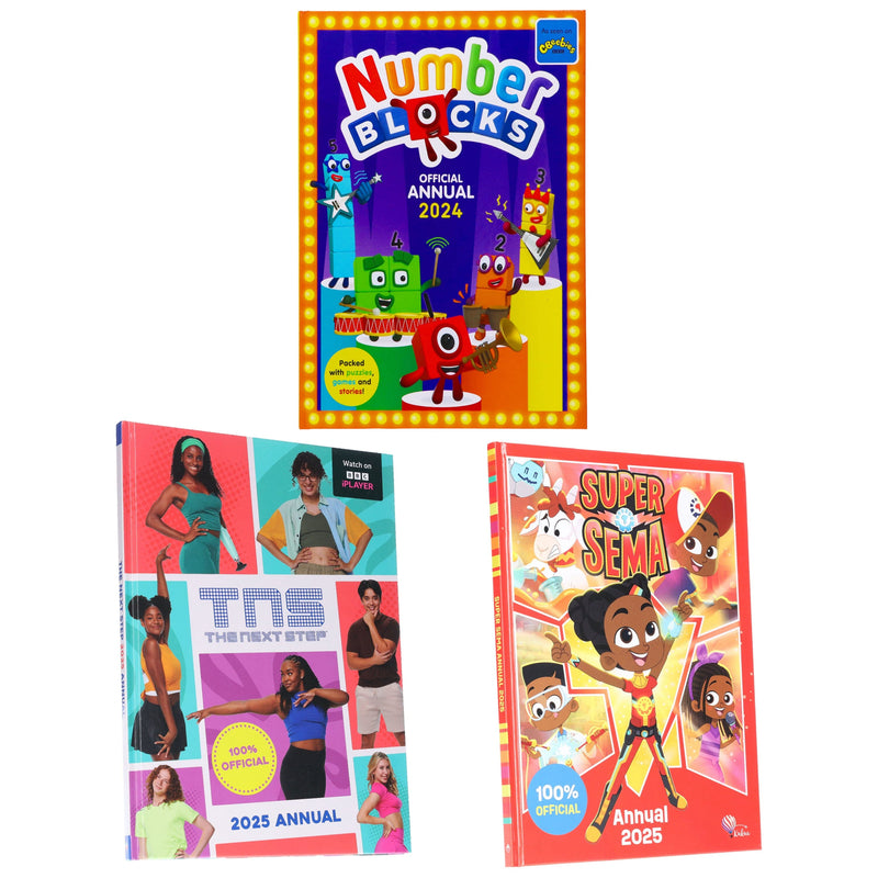 Super Sema Annual 2025, The Next Step Annual 2025 & Numberblocks Annual 2024: Collection 3 Books Set - Ages 4+ - Hardback 5-7 Sweet Cherry Publishing