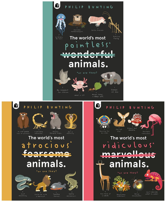 The World’s Most Pointless Animals by Philip Bunting: 3 Books Collection Set - Ages 5-7 - Hardback 5-7 Quarto Publishing Ltd