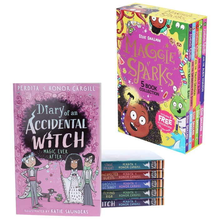 Children's Halloween Books: Diary of an Accidental Witch & Maggie Sparks: 11 Books Collection Set - Ages 5-10 - Paperback 7-9 Various
