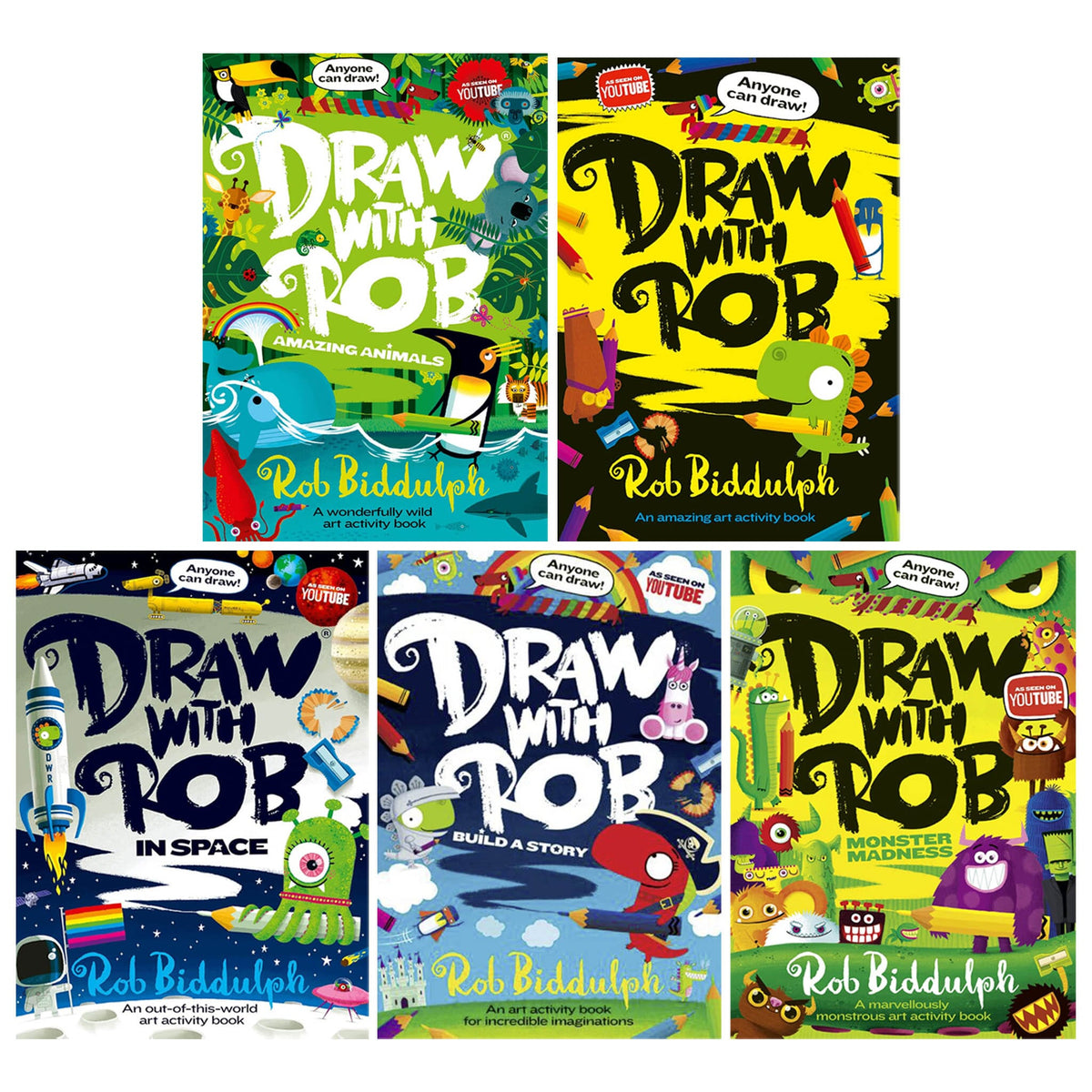 Draw With Rob Series By Rob Biddulph 5 Books Collection Set Ages 41 — Books2Door