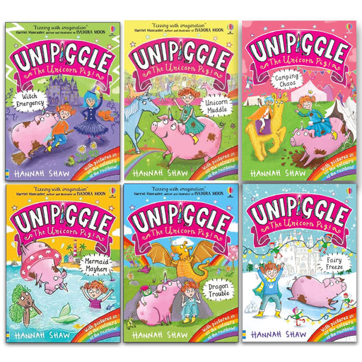 Unipiggle the Unicorn Pig Series by Hannah Shaw 6 Books Collection Set - Ages 6-9 - Paperback 7-9 Usborne Publishing Ltd
