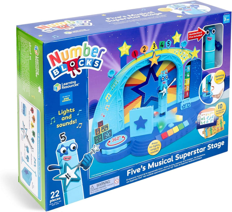 Numberblocks Stage Learning Resources Numberblock Five’s Musical Superstar Stage - Age 3 ...