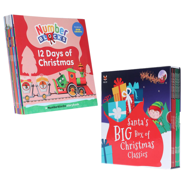 Santa's Big Box of Christmas Classics & Numberblocks, Alphablocks and Colourblocks: 20 Books Children's Collection Set - Ages 3-9 - Paperback 5-7 Fox Eye Publishing