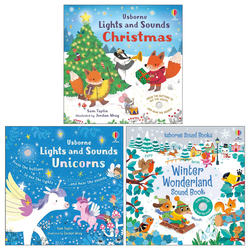 Usborne Lights and Sounds: Christmas, Unicorns & Winter Wonderland by Sam Taplin 3 Books Collection Set - Ages 0-2 - Board Book 0-5 Usborne Publishing Ltd