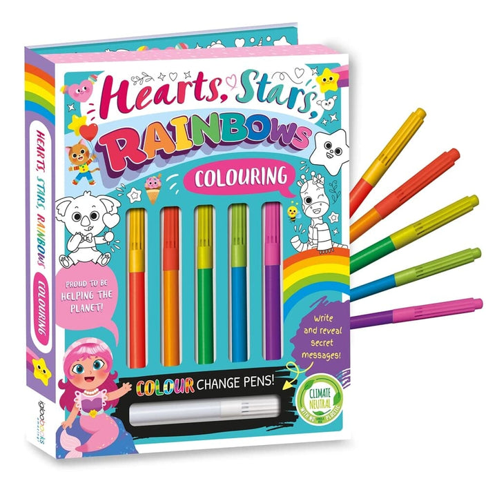 Hearts, Stars, Rainbows Colouring Book With Pen Set by Igloo - Ages 3-5 - Paperback 3-5 Igloo Books