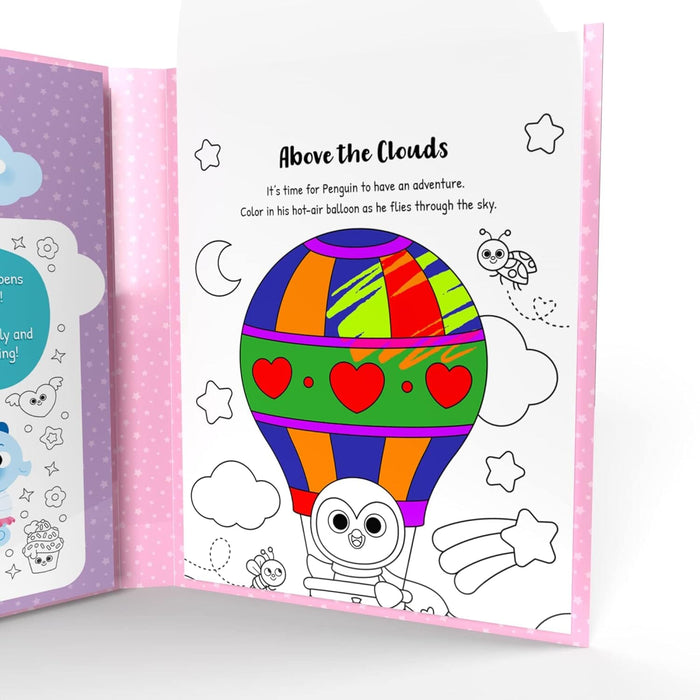 Hearts, Stars, Rainbows Colouring Book With Pen Set by Igloo - Ages 3-5 - Paperback 3-5 Igloo Books