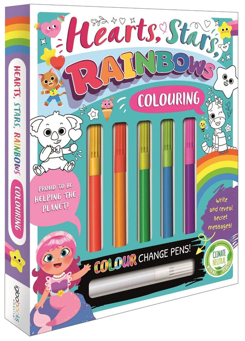 Hearts, Stars, Rainbows Colouring Book With Pen Set by Igloo - Ages 3-5 - Paperback 3-5 Igloo Books
