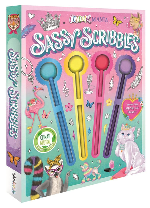 Sassy Scribbles Coloring Book: With 4 Pom-Pom Color Pencils - Ages 8-12 - Paperback 7-9 Igloo Books
