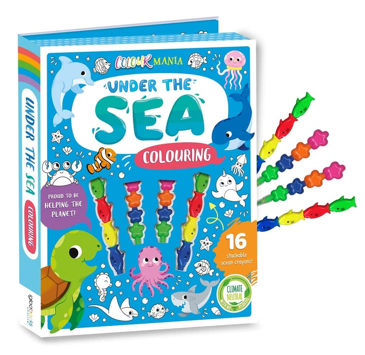 Under The Sea Colouring Book With 16 Stackable Ocean Crayons! - Ages 3-6 - Paperback 3-5 Igloo Books
