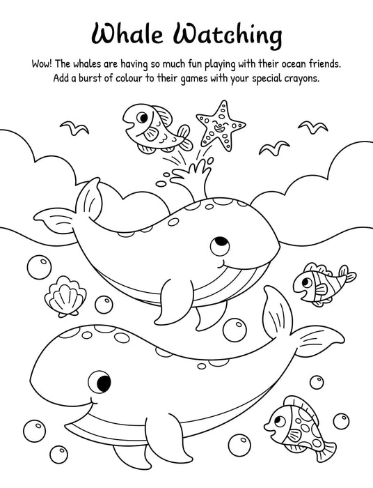 Under The Sea Colouring Book With 16 Stackable Ocean Crayons! - Ages 3-6 - Paperback 3-5 Igloo Books