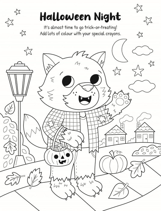 Ghosts, Witches, Monsters Colouring Book With 10 Stackable Crayons! - Ages 3-6 - Paperback 3-5 Igloo Books
