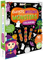 Ghosts, Witches, Monsters Colouring Book With 10 Stackable Crayons! - Ages 3-6 - Paperback 3-5 Igloo Books