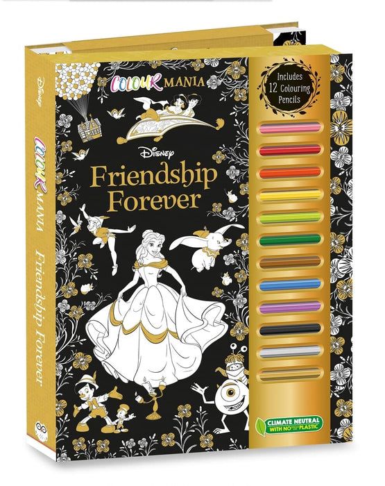 Disney: Friendship Forever Colouring Book (Art folder including 12 colouring pencils!) - Ages 10-18 - Paperback 3-5 Igloo Books