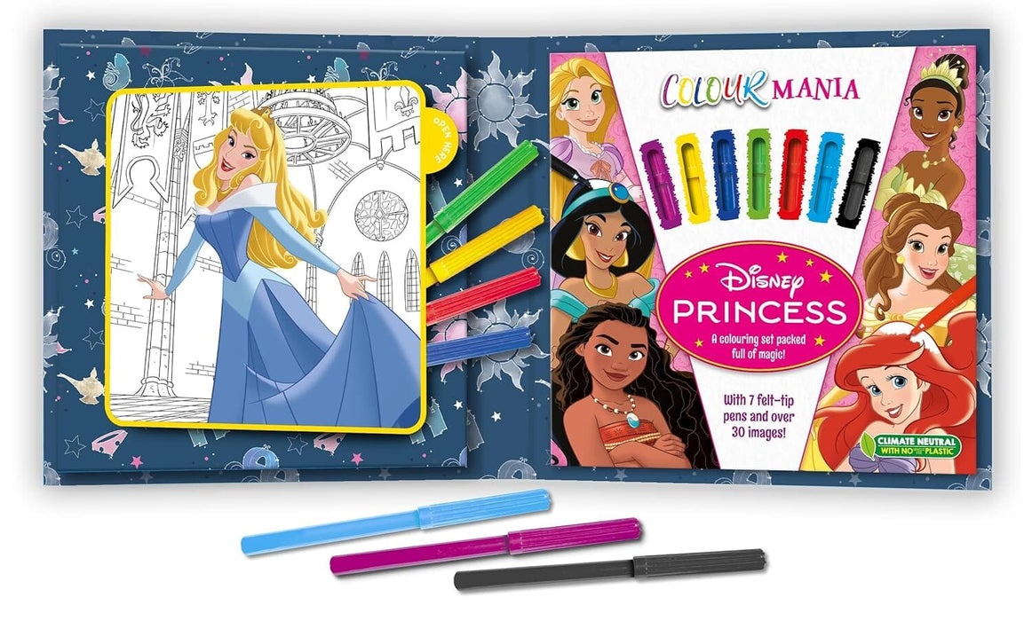 Disney Princess: Colourmania: A Colouring Set Packed full of magic with 7 felt-tip pens and over 30 images! - Ages 7-11 - Paperback 7-9 Autumn Publishing