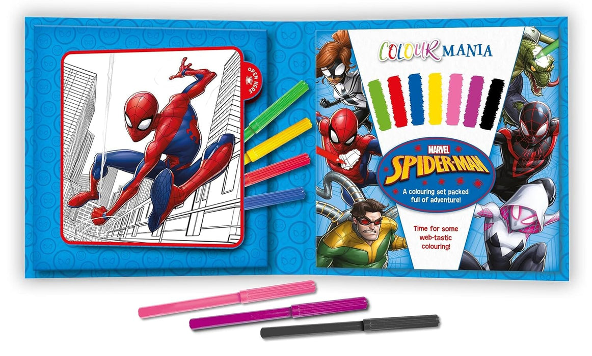 Marvel Spider-Man: Colourmania with 7 felt-tip pens and over 30 images! - Ages 7-11 - Paperback 7-9 Autumn Publishing