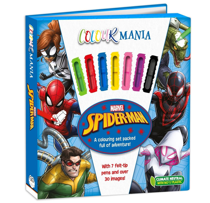 Marvel Spider-Man: Colourmania with 7 felt-tip pens and over 30 images! - Ages 7-11 - Paperback 7-9 Autumn Publishing