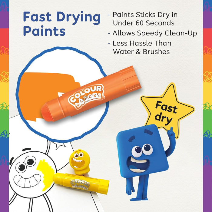 Colour Blocks: Stamp, Colour & Stick Fun Pack: Self-Inking Stampers, Paint Sticks, Stamper Roller, Activity Book & Stickers - Ages 3+ 3-5 TRENDS UK LTD