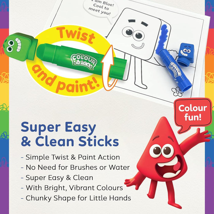 Colour Blocks: Stamp, Colour & Stick Fun Pack: Self-Inking Stampers, Paint Sticks, Stamper Roller, Activity Book & Stickers - Ages 3+ 3-5 TRENDS UK LTD