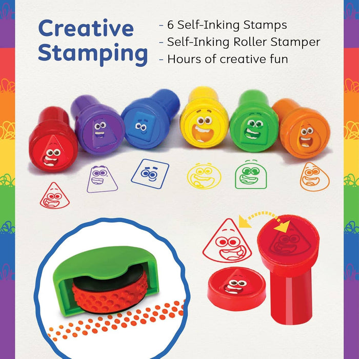 Colour Blocks: Stamp, Colour & Stick Fun Pack: Self-Inking Stampers, Paint Sticks, Stamper Roller, Activity Book & Stickers - Ages 3+ 3-5 TRENDS UK LTD