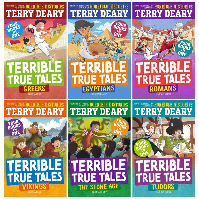 Terrible True Tales By Terry Deary: 6 Books (4 Books in 1) Collection Set - Ages 7-9 - Paperback 7-9 Bloomsbury Publishing