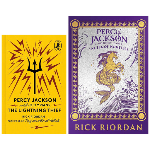 Percy Jackson and the Olympians (Puffin 85th Anniversary Clothbound Collection) by Rick Riordan 2 Books Collector's Edition Set - Ages 9+ - Hardback 9-14 Penguin Random House