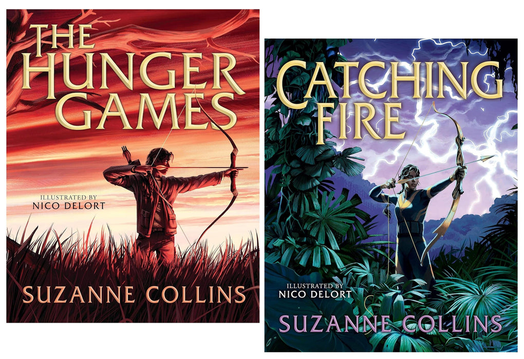 The Hunger Games (Illustrated Edition) by Suzanne Collins 2 Books Collection Set - Ages 12+ - Hardback Young Adult Scholastic