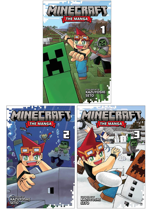 Minecraft: The Manga (Volume 1-3) by Kazuyoshi Seto 3 Books Collection Set - Fiction - Paperback Graphic Novels Viz Media, Subs. of Shogakukan Inc