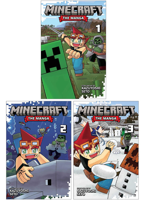 Minecraft: The Manga (Volume 1-3) by Kazuyoshi Seto 3 Books Collection Set - Fiction - Paperback Graphic Novels Viz Media, Subs. of Shogakukan Inc