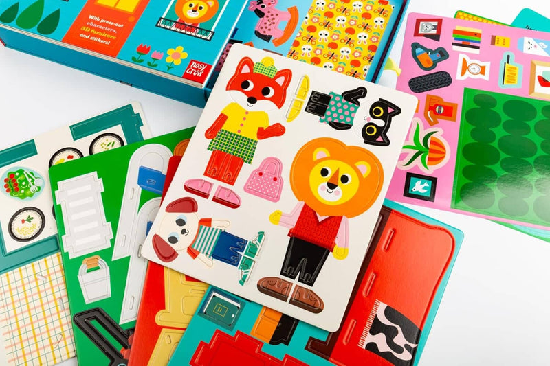 Fold-Out + Play: Doll's House: Build your own 3D house with interactive play pieces and stickers by Ingela P Arrhenius - Ages 4-7 - Board Book 3-5 Nosy Crow Ltd