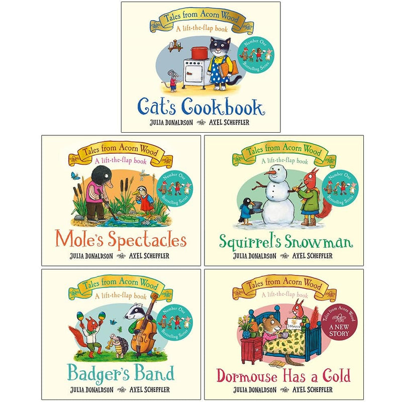 Tales From Acorn Wood by Julia Donaldson Illustrated 5 Books Collection Set (A Lift-the-flap Story) - Ages 2-5 - Board Book 3-5 Pan Macmillan
