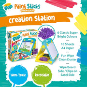 Paint Pop - Creation Station Portable Table Top Easel For Kids - Foldable for Storage, Double Sided with Wipeable Whiteboard - Includes 6 Paint Sticks, Duster and Paper Clips - Ages 3+ 3-5 TRENDS UK LTD