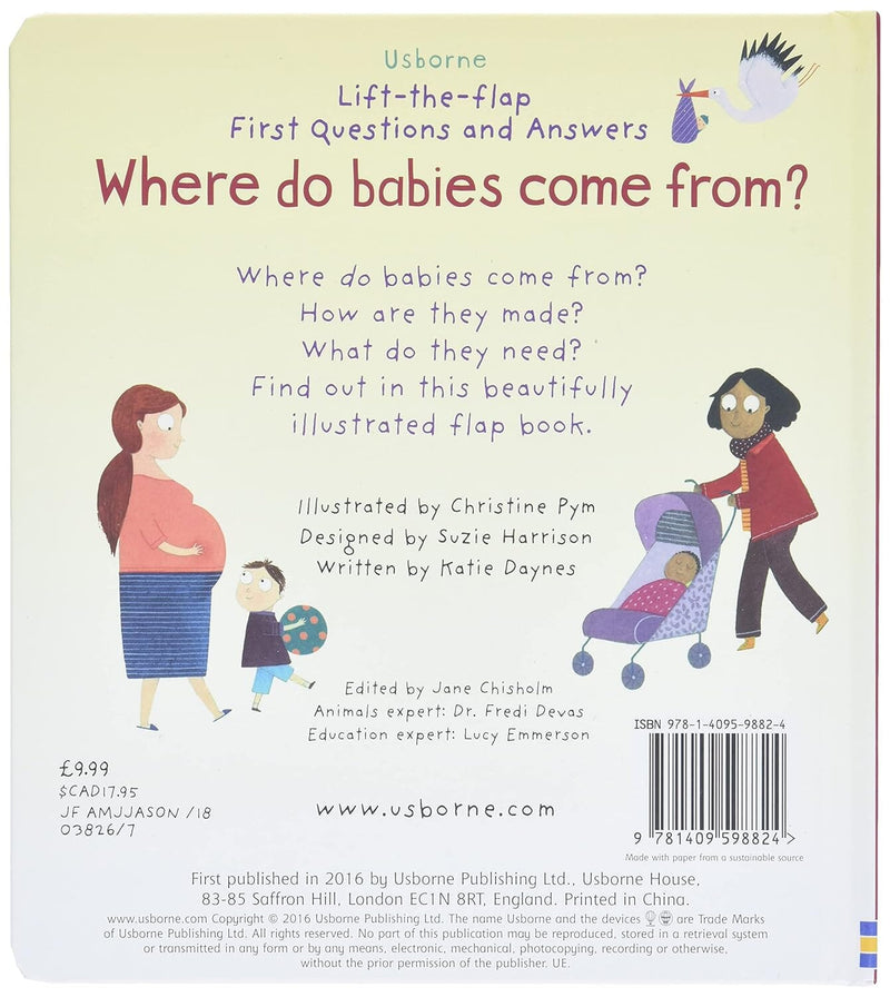 Where Do Babies Come from? (Usborne: Lift-The-Flap First Questions & Answers) - Ages 3-5 - Board Book 3-5 Usborne Publishing Ltd