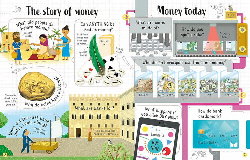 Usborne: Lift-The-Flap Questions and Answers about Money by Lara Bryan - Ages 6+ - Board Book 5-7 Usborne Publishing Ltd