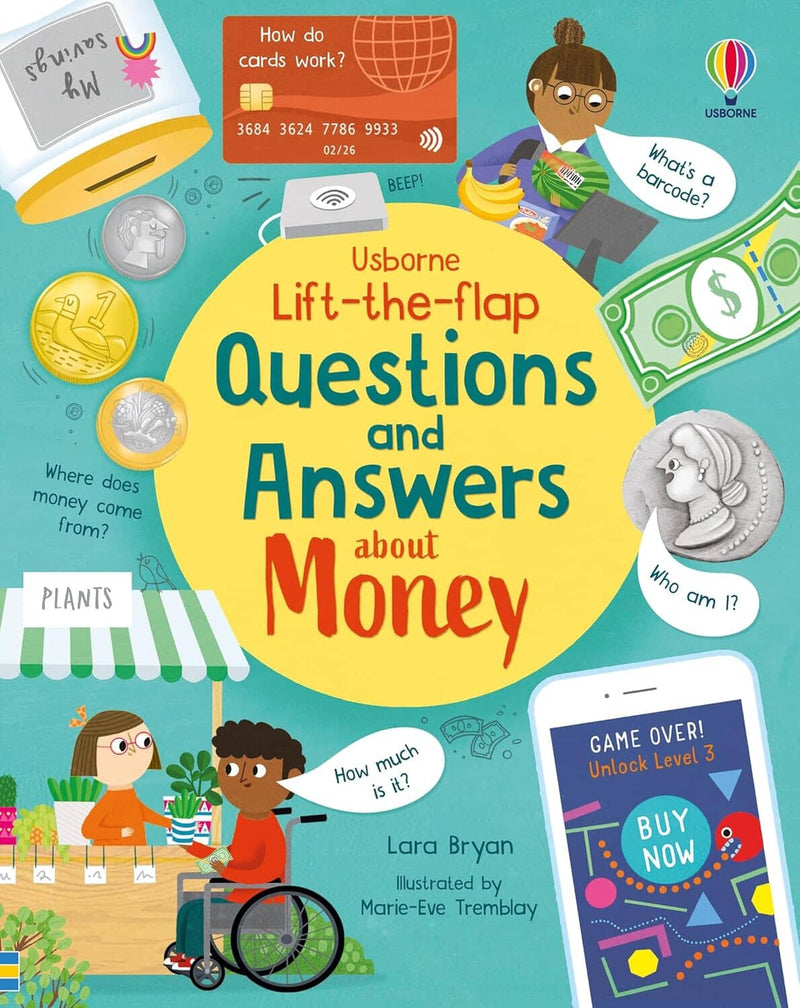 Usborne: Lift-The-Flap Questions and Answers about Money by Lara Bryan - Ages 6+ - Board Book 5-7 Usborne Publishing Ltd