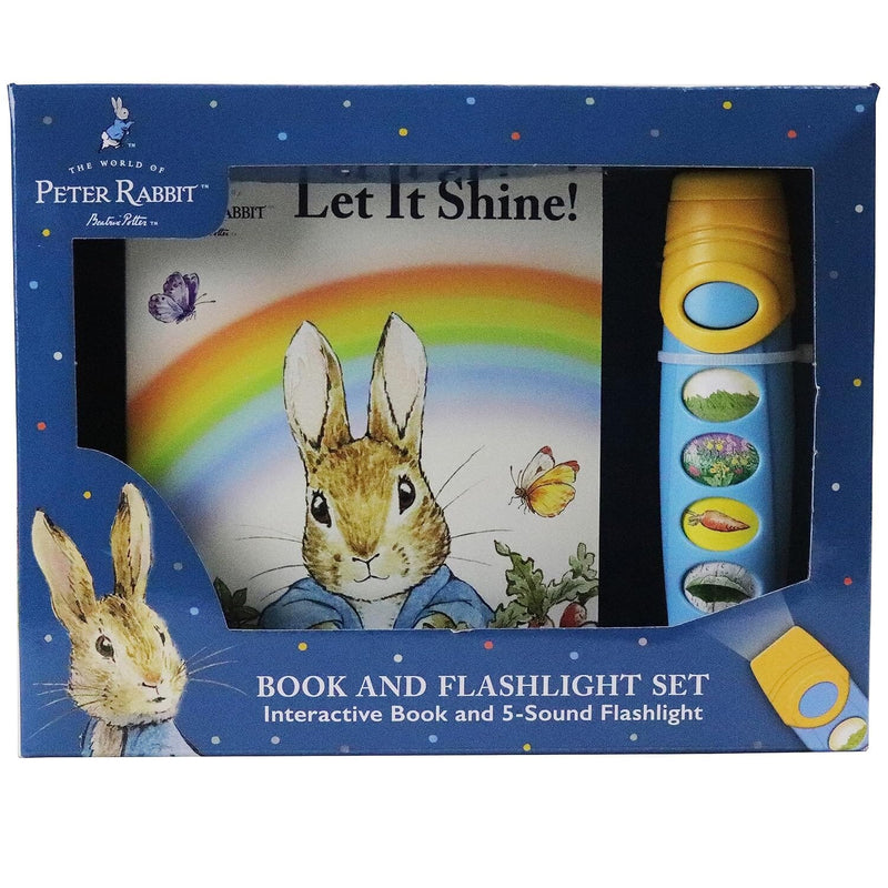The World of Peter Rabbit: Let it Shine! Interactive Book and 5-Sound Flashlight Set - Ages 3-6 - Board Book 3-5 PI Kids